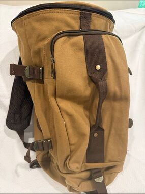Rothco Tan Convertable Canvas Backpack with Brown Accents